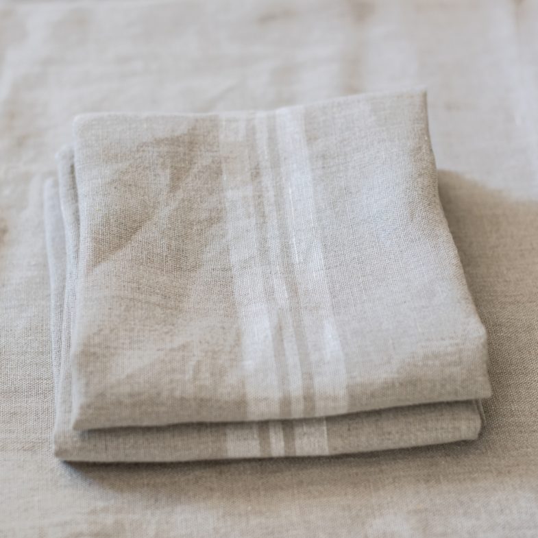 French Consul French linen tea towel grain sack torchon stripe