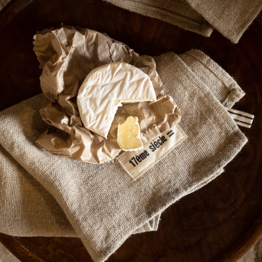 French Consul French linen rustic tea towel torchon grain sack