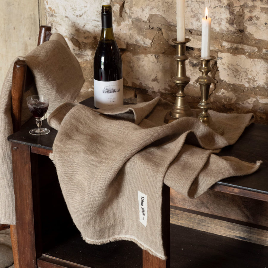 French Consul French linen rustic table runner grain sack
