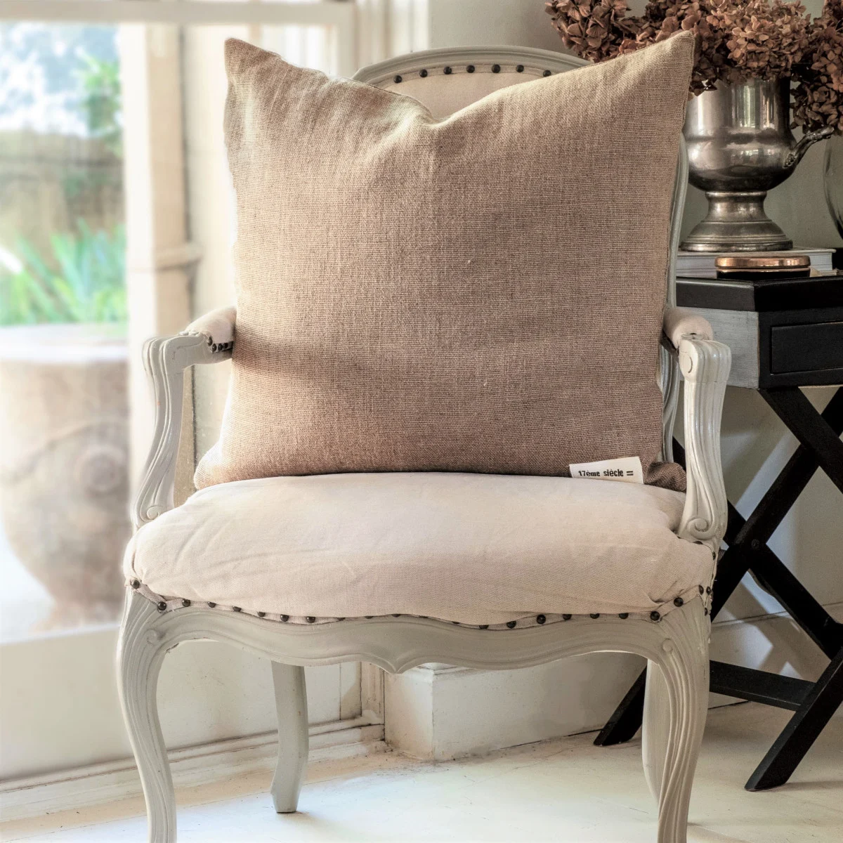 French Consul rustic linen cushion