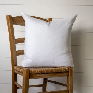 French Consul linen cushion white blanc square European linen made in Europe