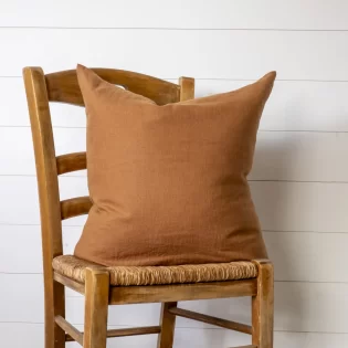 French Consul linen cushion cinnamon caramel square European linen made in Europe