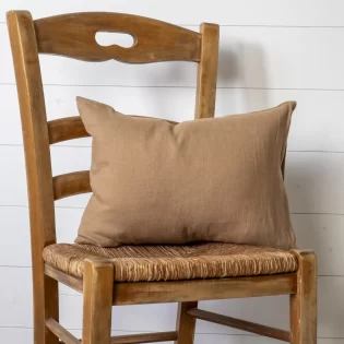 French Consul linen cushion latte neutral lumbar European linen made in Europe