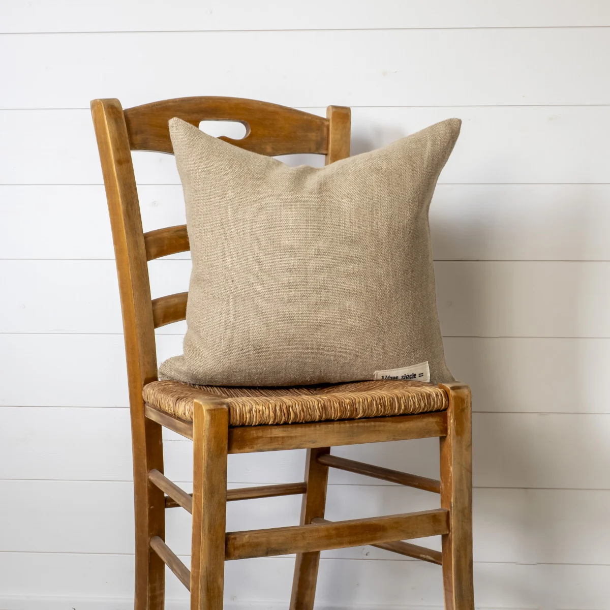 French Consul rustic linen cushion square