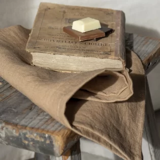 French Consul linen napkin latte brown European linen made in Europe