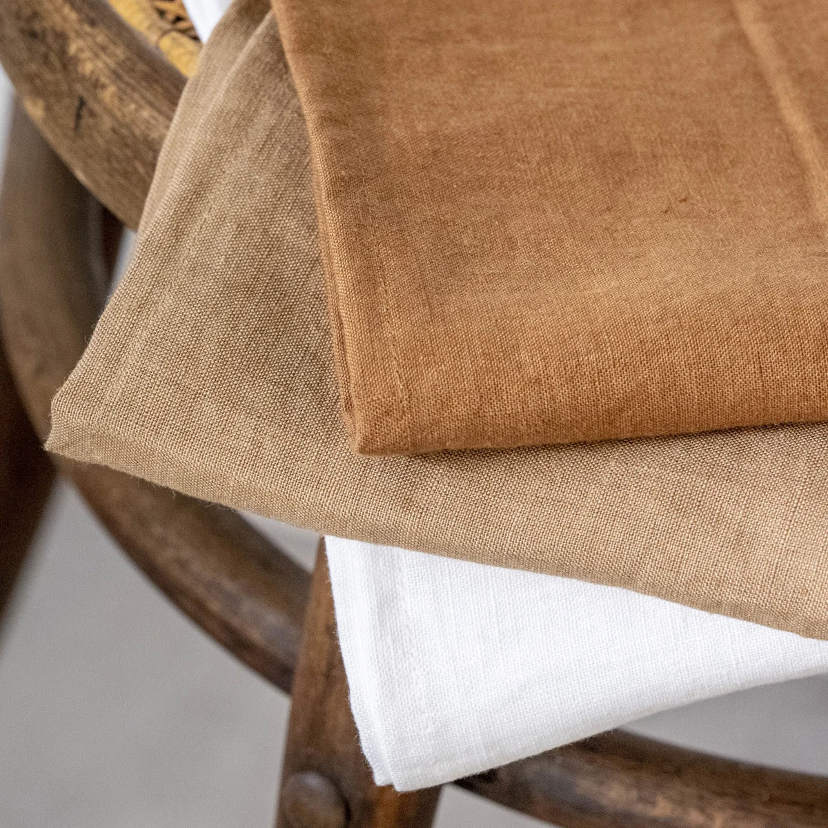French Consul linen napkin cinnamon caramel European linen made in Europe