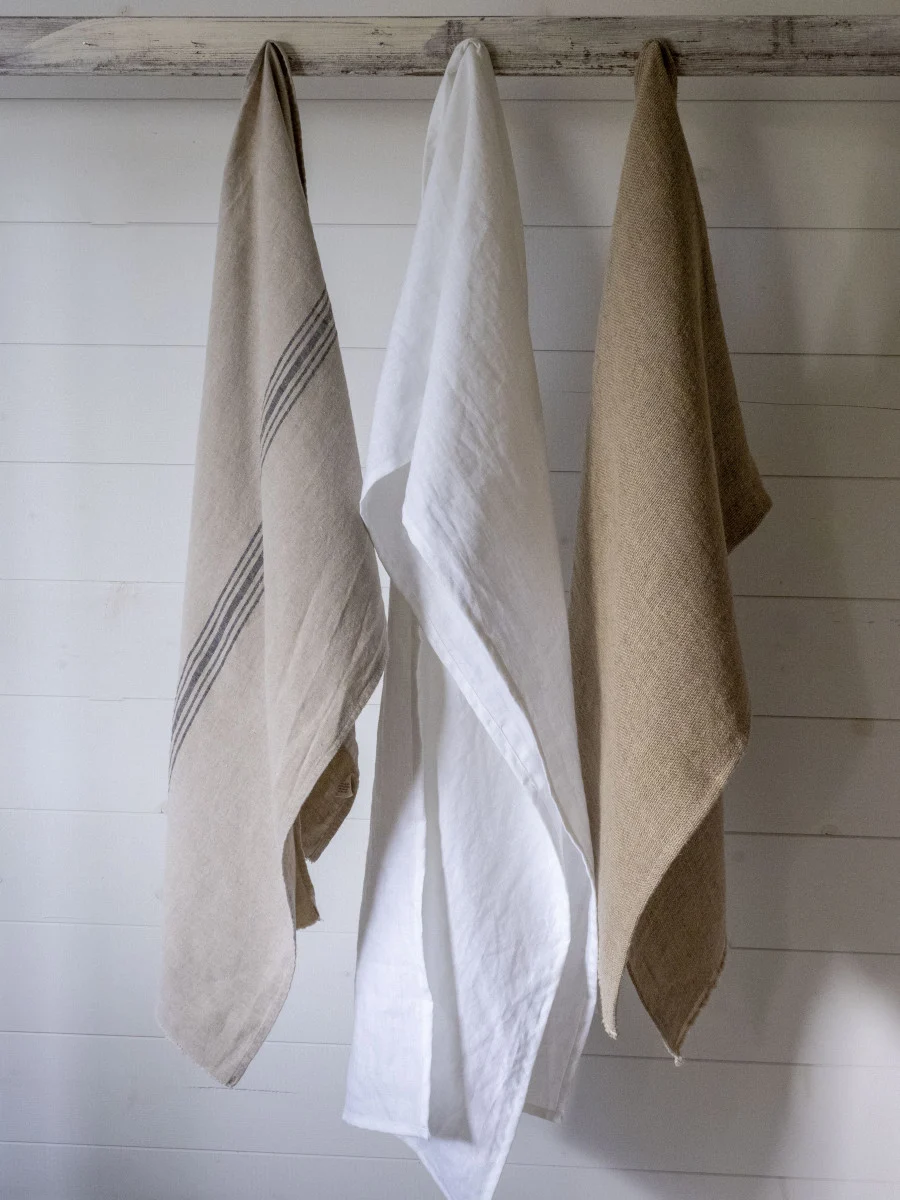 French Consul linen table runner white European linen made in Europe
