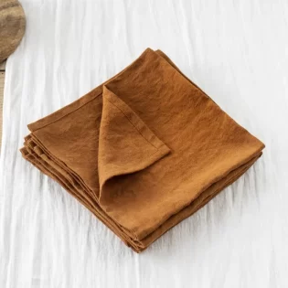 French Consul linen napkin cinnamon caramel European linen made in Europe