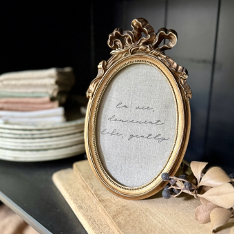 French Consul Framed linen quote printed on European linen antique gold